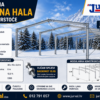 Montažna hala čelična konstrukcija 30m x 15m x 5.4m